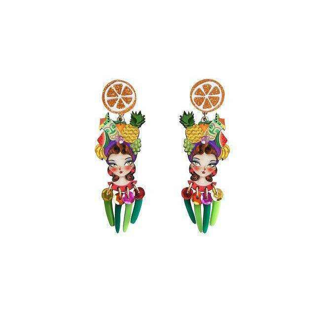Tropical Tiki Girl Earrings by Laliblue