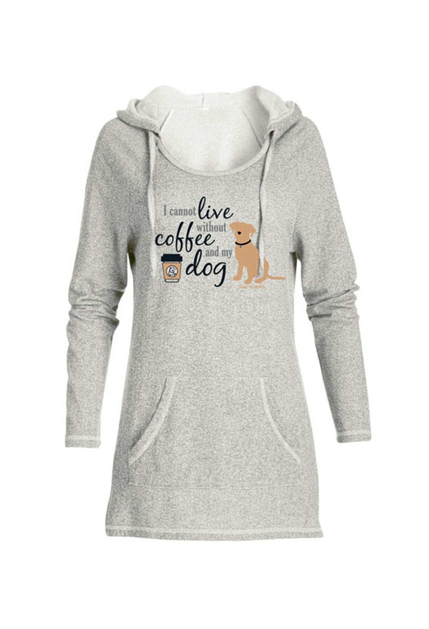 Tunic Hoodie: I Cannot Live Without Coffee and My Dog by Dog is Good at Shirley Shoppe
