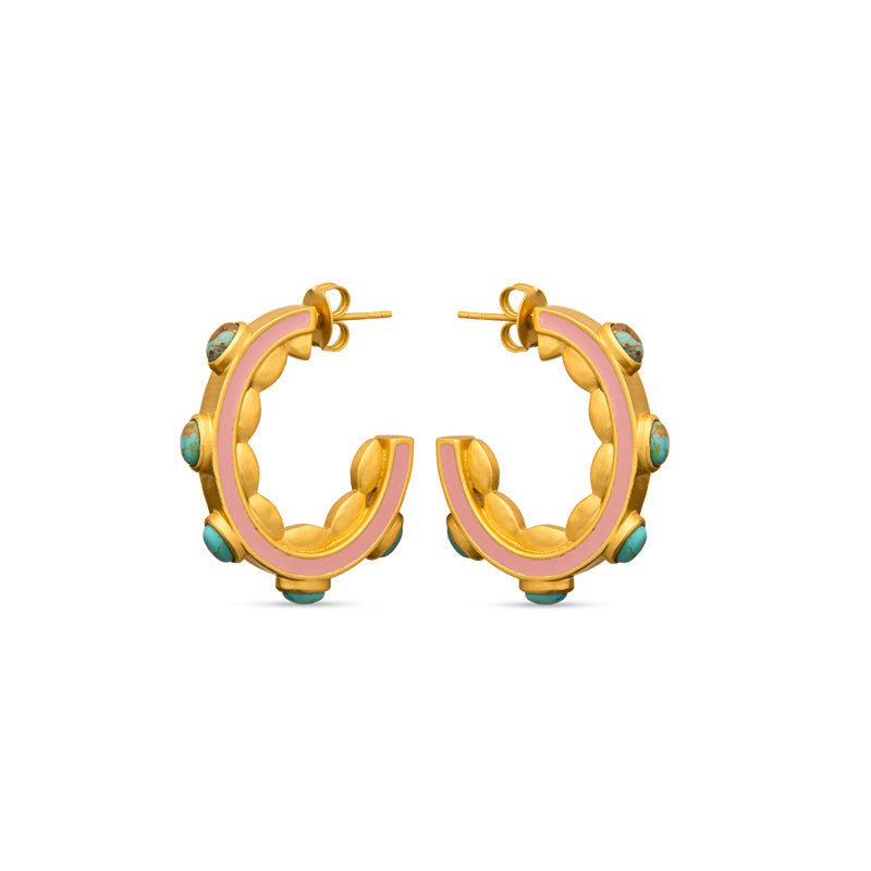 Turquoise Sea Hoop Earrings by Christina Greene at Shirley Shoppe