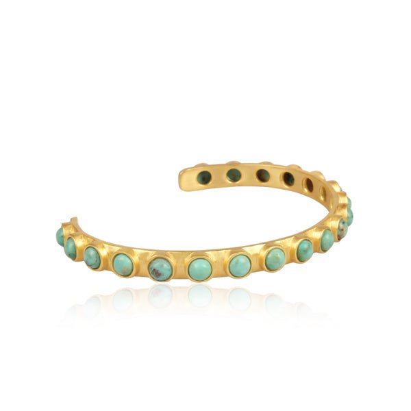 Turquoise Studded Cuff by Christina Greene at Shirley Shoppe