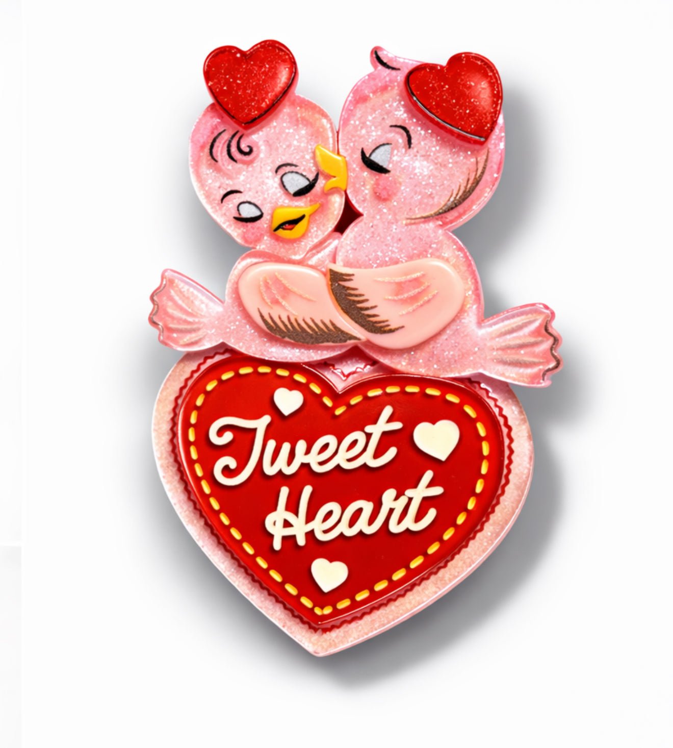 Tweet Heart Brooch by 50's Vintage Dame x Lipstick & Chrome by Quirks! at Shirley Shoppe