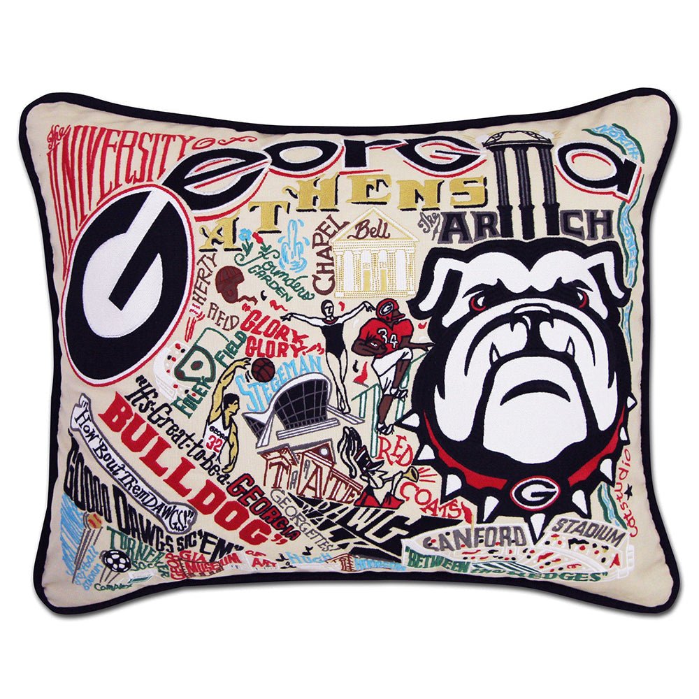 University of Georgia Collegiate Hand - Embroidered Pillow by Quirks! at Shirley Shoppe