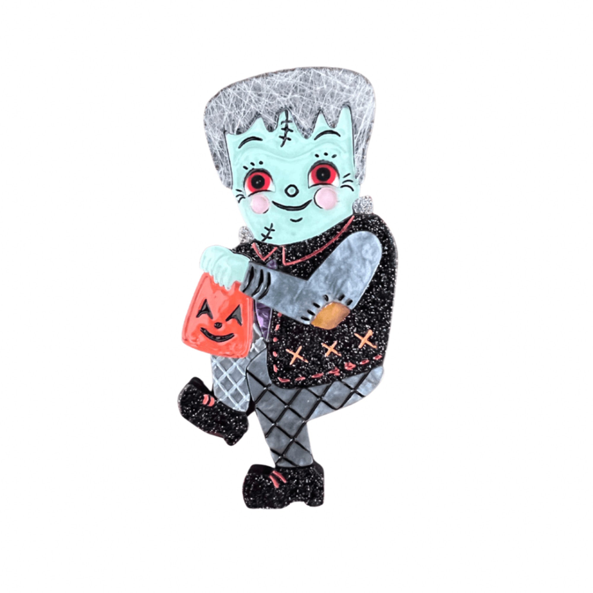 Frankenstomp Brooch by Johanna Parker x Lipstick & Chrome — Folk Art Frankenstein Pin