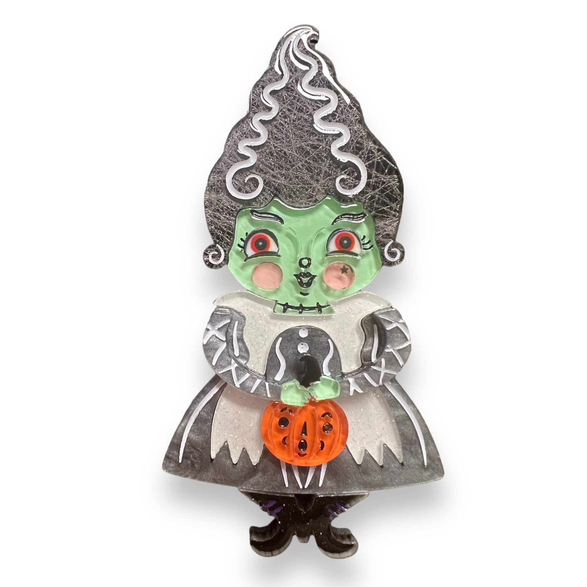 Bride of Frankenstomp Brooch by Lipstick & Chrome x Johanna Parker — Spookmas Monster Bride Acrylic Pin