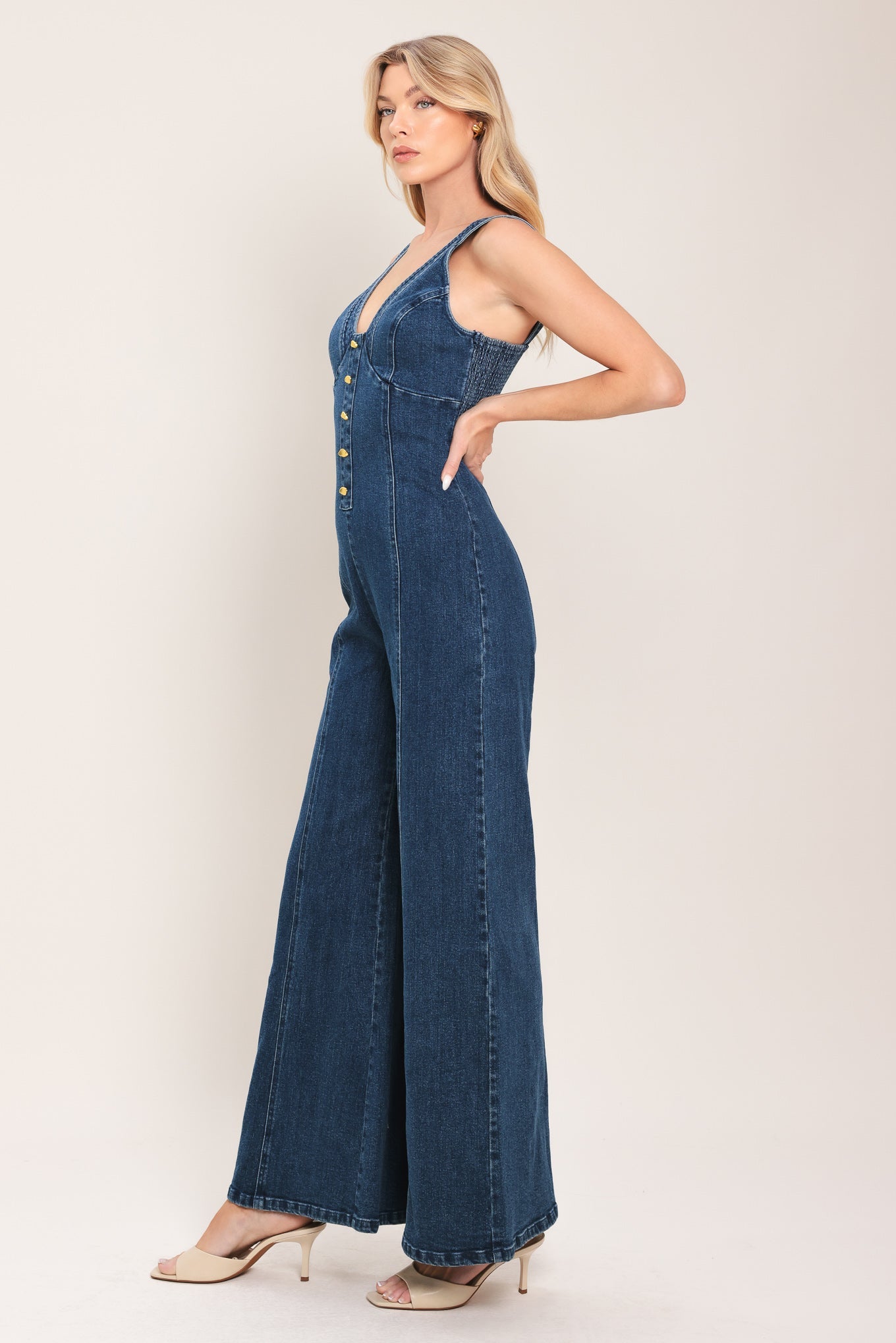 URBAN INDIGO DENIM JUMPSUIT by Flying Tomato at Shirley Shoppe