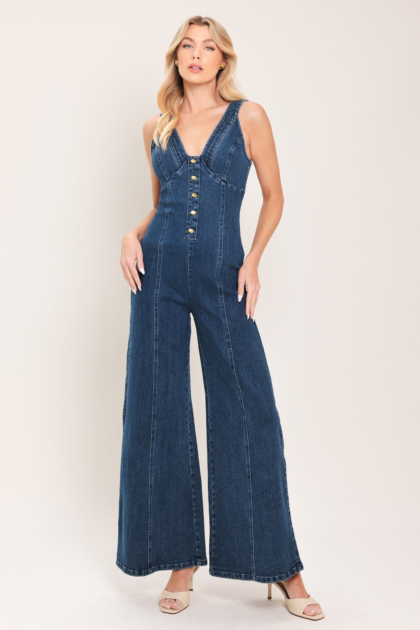 URBAN INDIGO DENIM JUMPSUIT by Flying Tomato at Shirley Shoppe