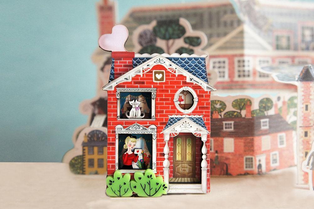 Valentine's House Brooch by Laliblue by Quirks! at Shirley Shoppe