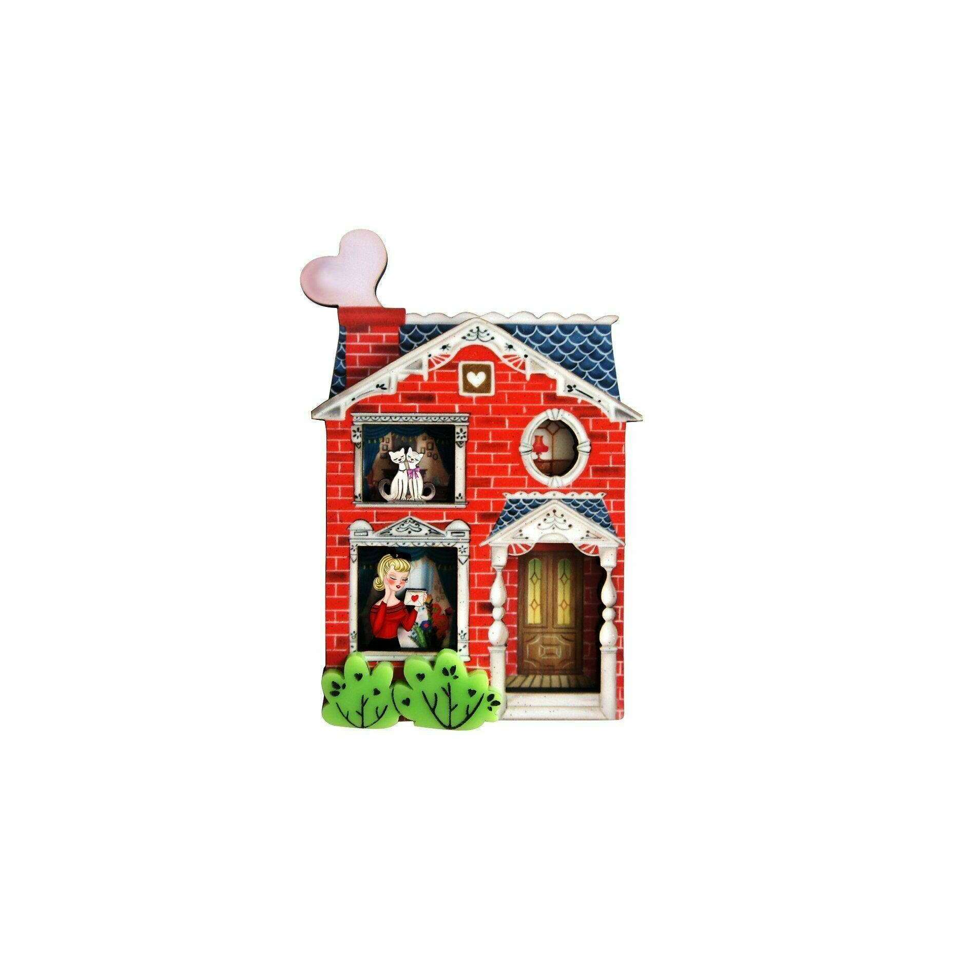 Valentine's House Brooch by Laliblue