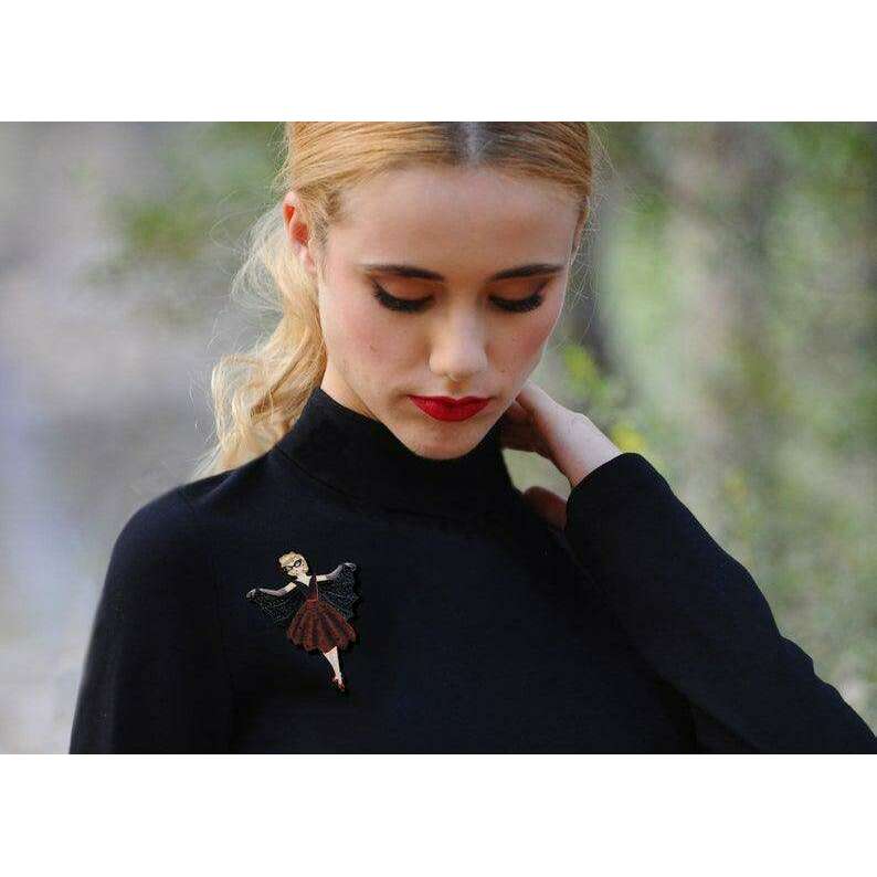 Vampire Bat Woman Brooch by Laliblue