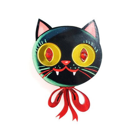 Vampire Kitten Balloon Brooch by Laliblue – Retro Kitschy Statement Brooch for Collectors by Quirks! at Shirley Shoppe