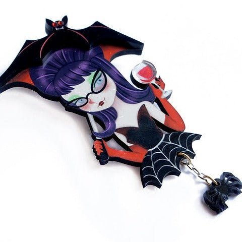 Vampiress w/ Wine Brooch by Laliblue by Quirks! at Shirley Shoppe