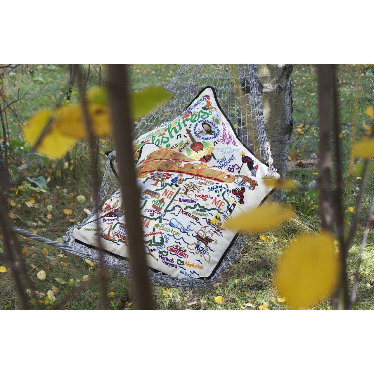 Vancouver, B.C. Hand-Embroidered Pillow