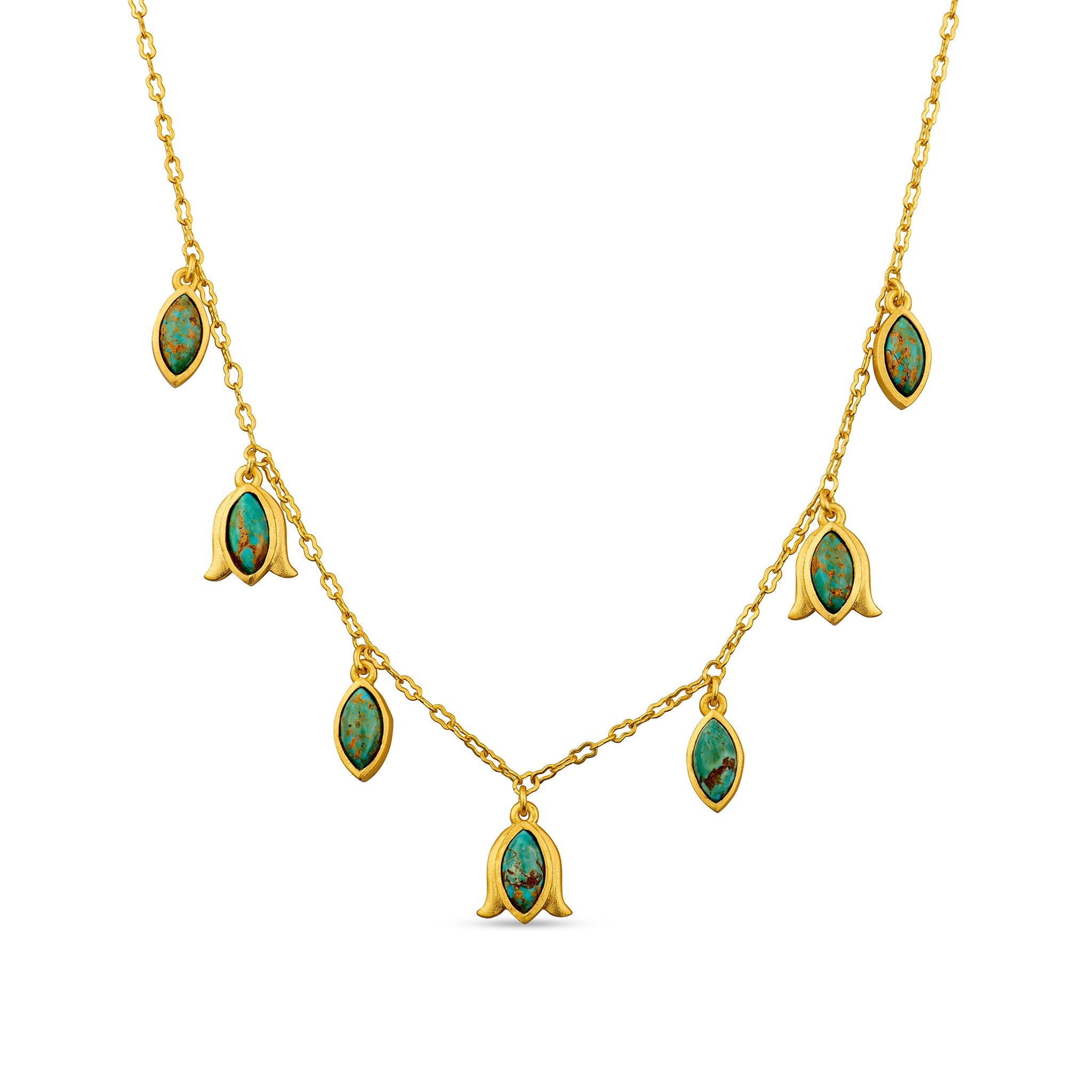 Verona Tulip Necklace - Turquoise by Christina Greene at Shirley Shoppe