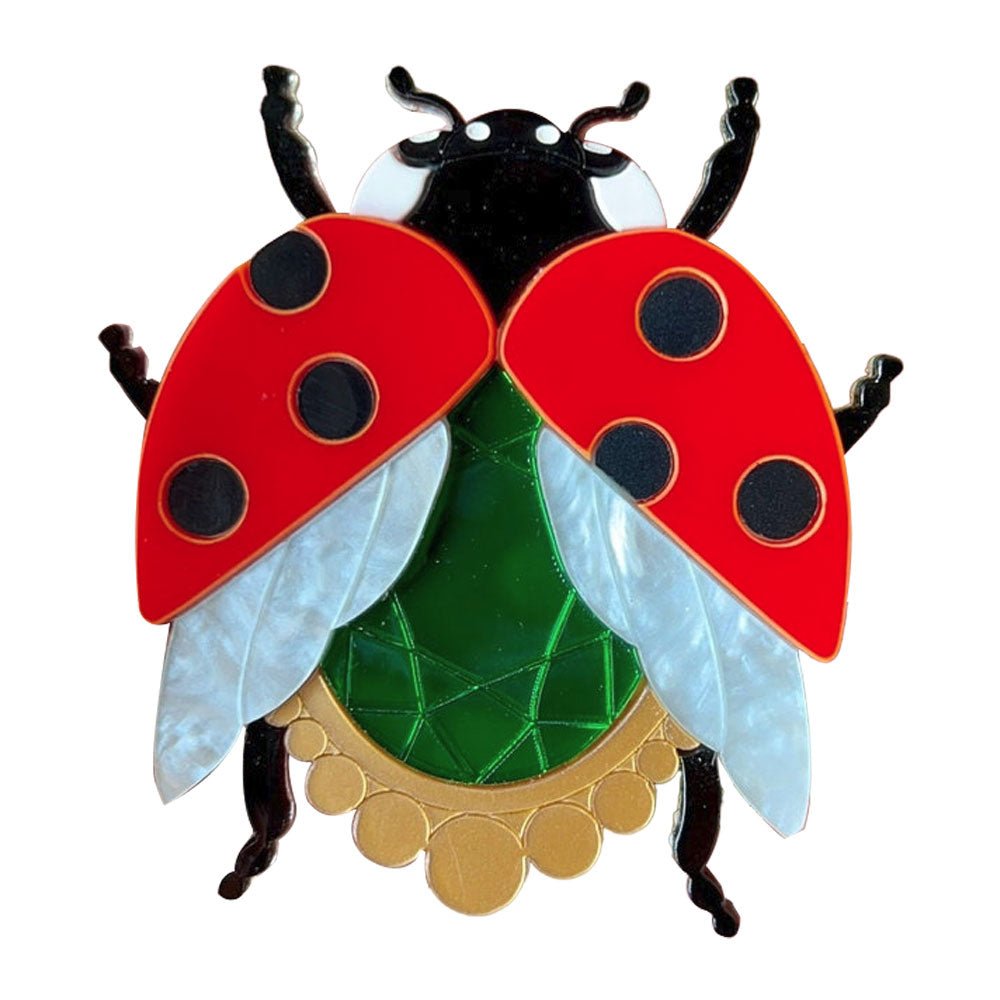 Victorian Age Inspired Insect Jewels Statement Acrylic Brooch - Ladybug by Makokot Design by Quirks! at Shirley Shoppe