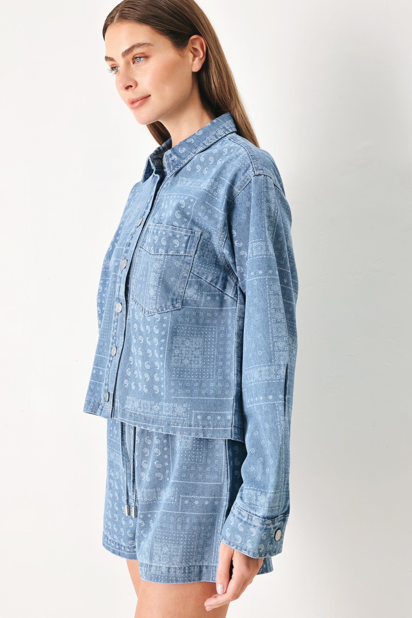 VINTAGE BANDANA DENIM JACKET by Flying Tomato at Shirley Shoppe