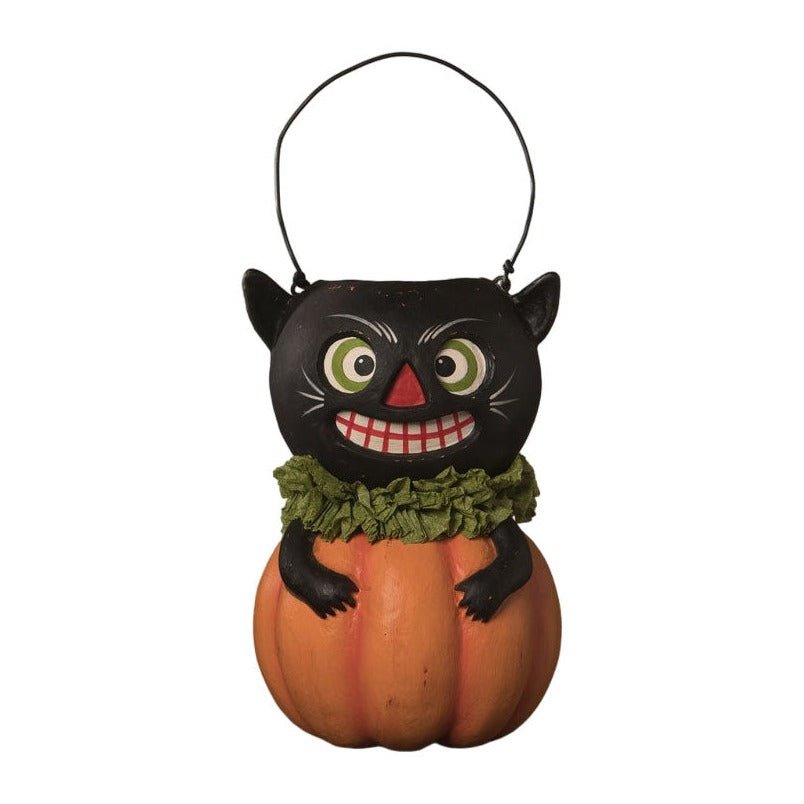 Vintage Black Cat in Pumpkin by Bethany Lowe Designs by Quirks! at Shirley Shoppe