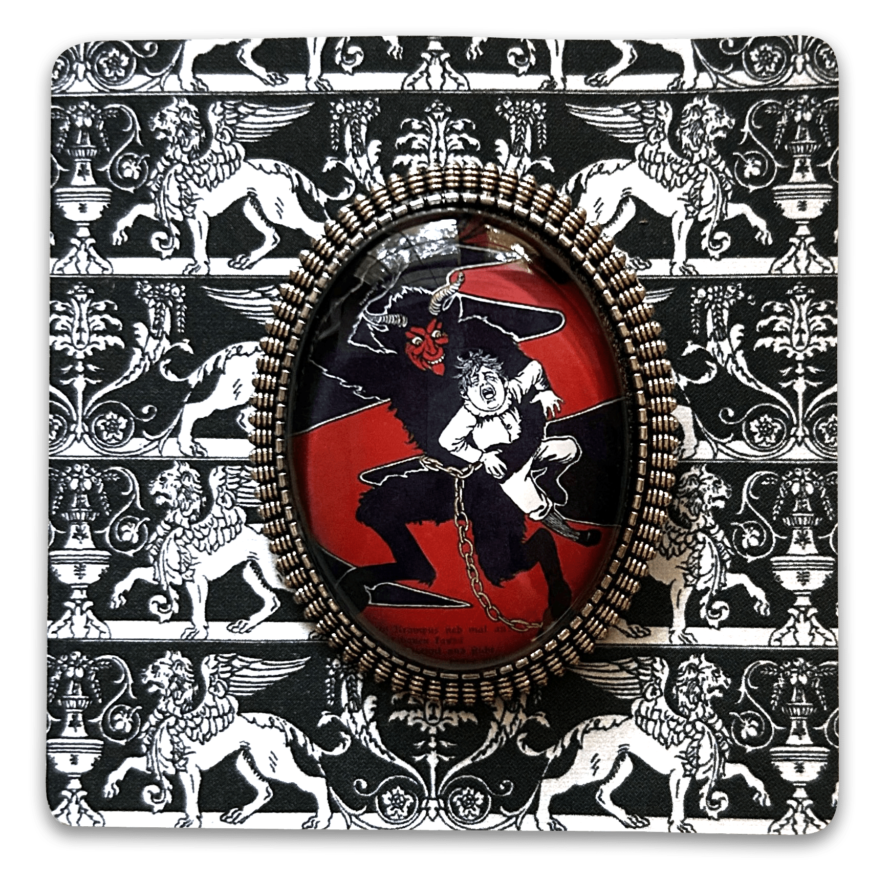 Vintage Cameo Style Krampus Brooch by Quirks! at Shirley Shoppe