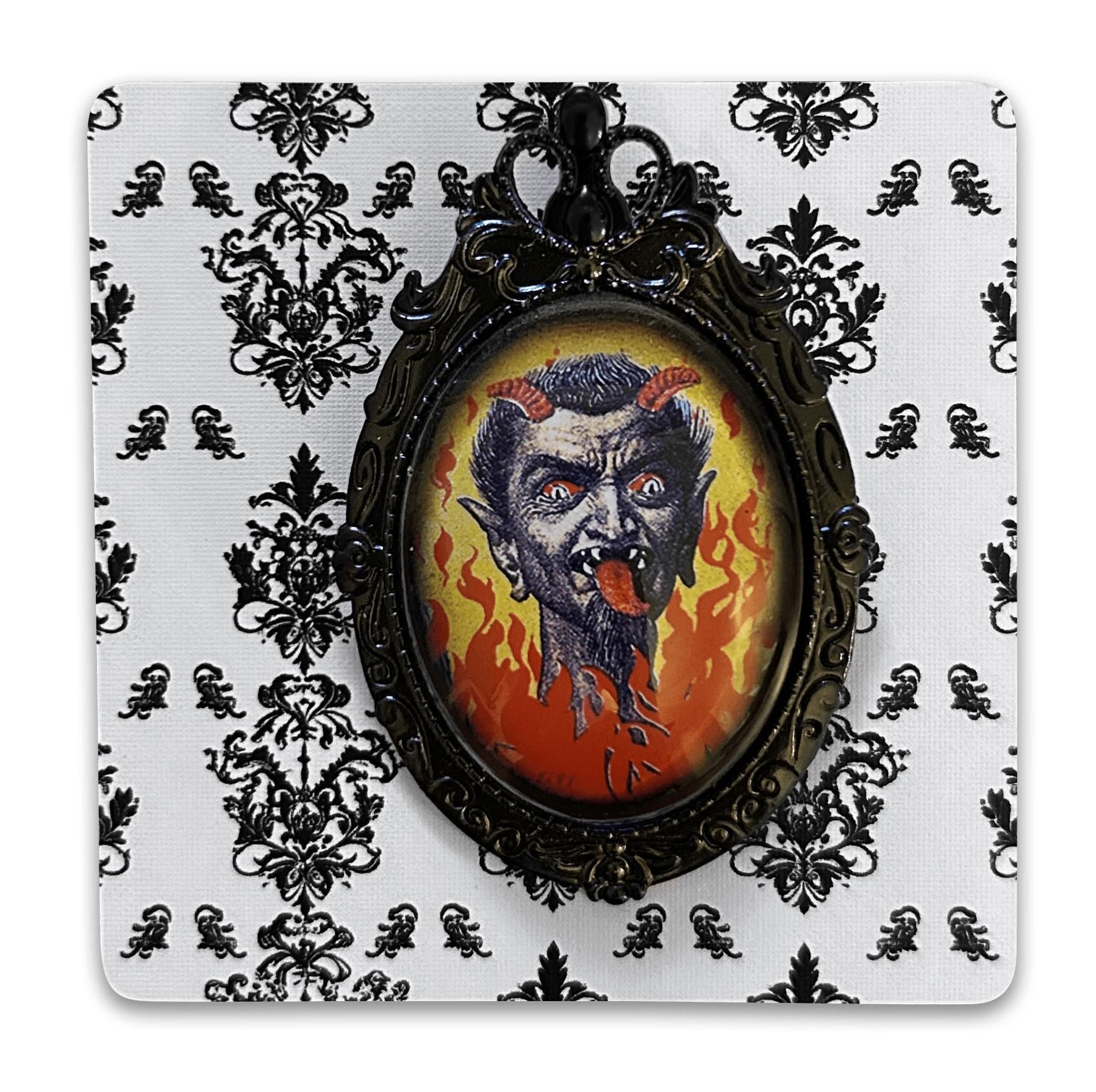 Vintage Cameo Style Krampus Brooch by Quirks! at Shirley Shoppe