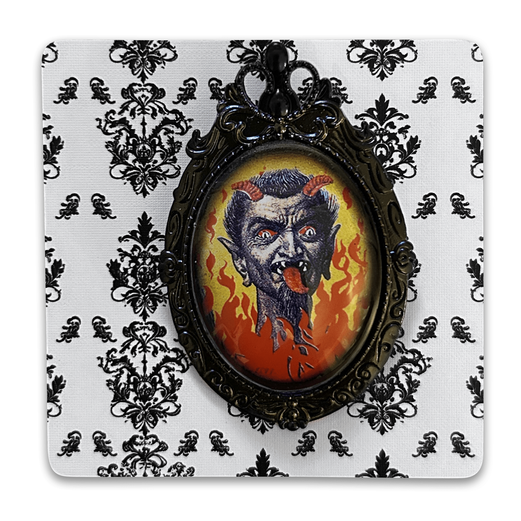 Vintage Cameo Style Krampus Brooch
