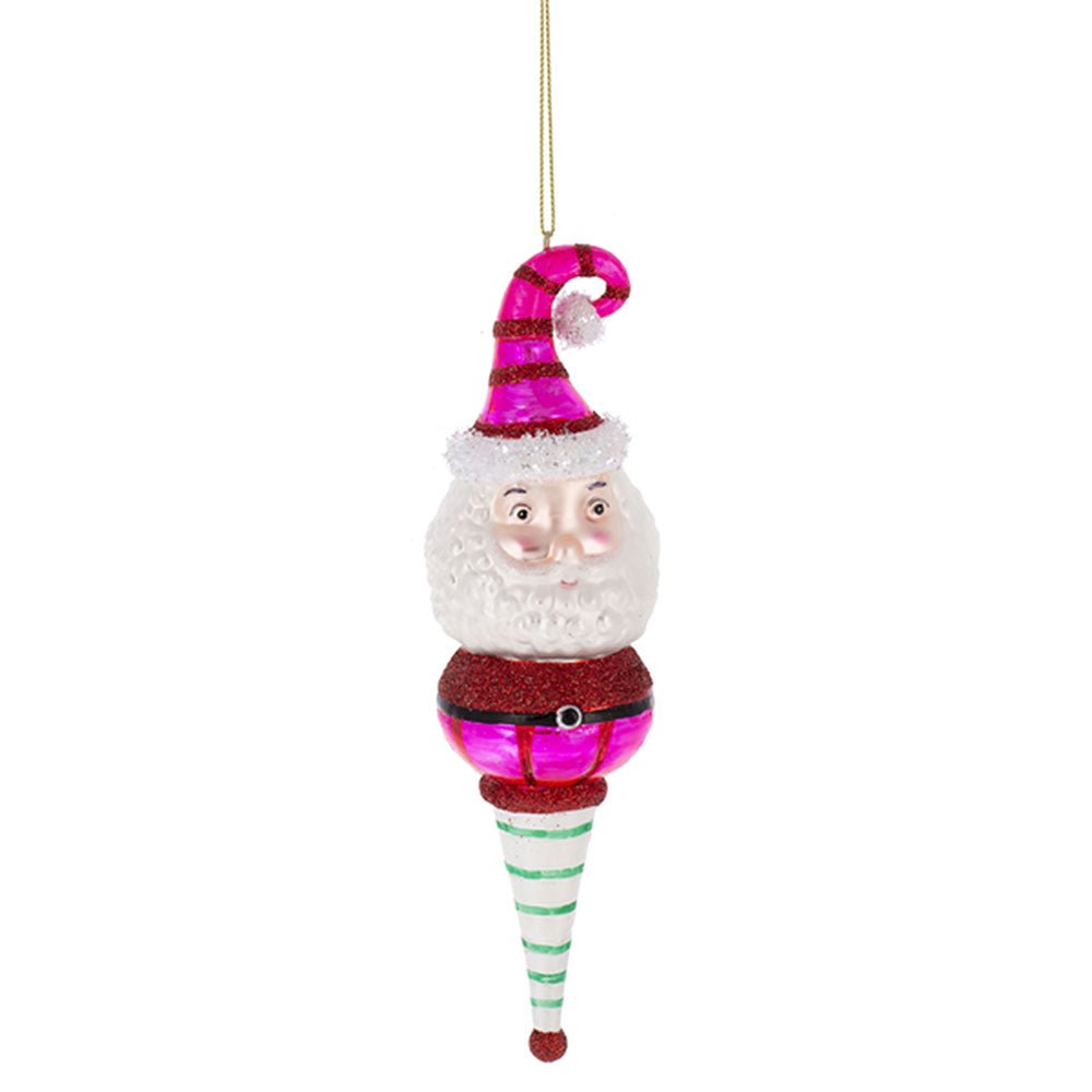 Vintage Santa Reflector Glass Ornaments Set of 3 by Quirks! at Shirley Shoppe