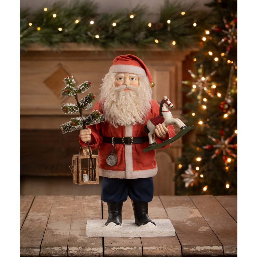 Vintage Santa with Toy Horse by Bethany Lowe Designs by Quirks! at Shirley Shoppe