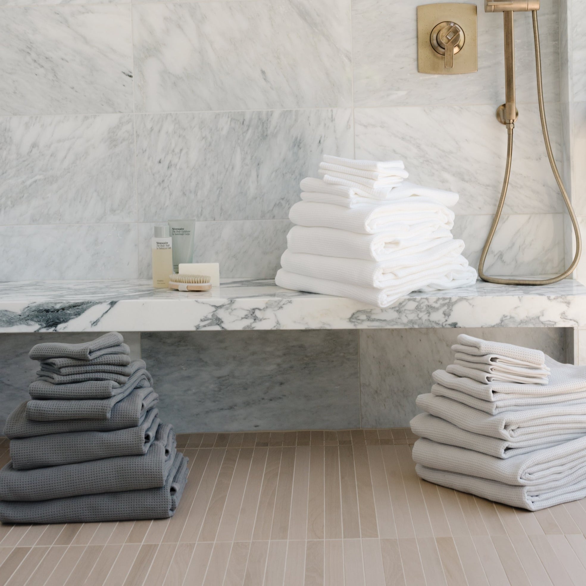 Waffle Bath Towel Set by Cozy Earth at Shirley Shoppe