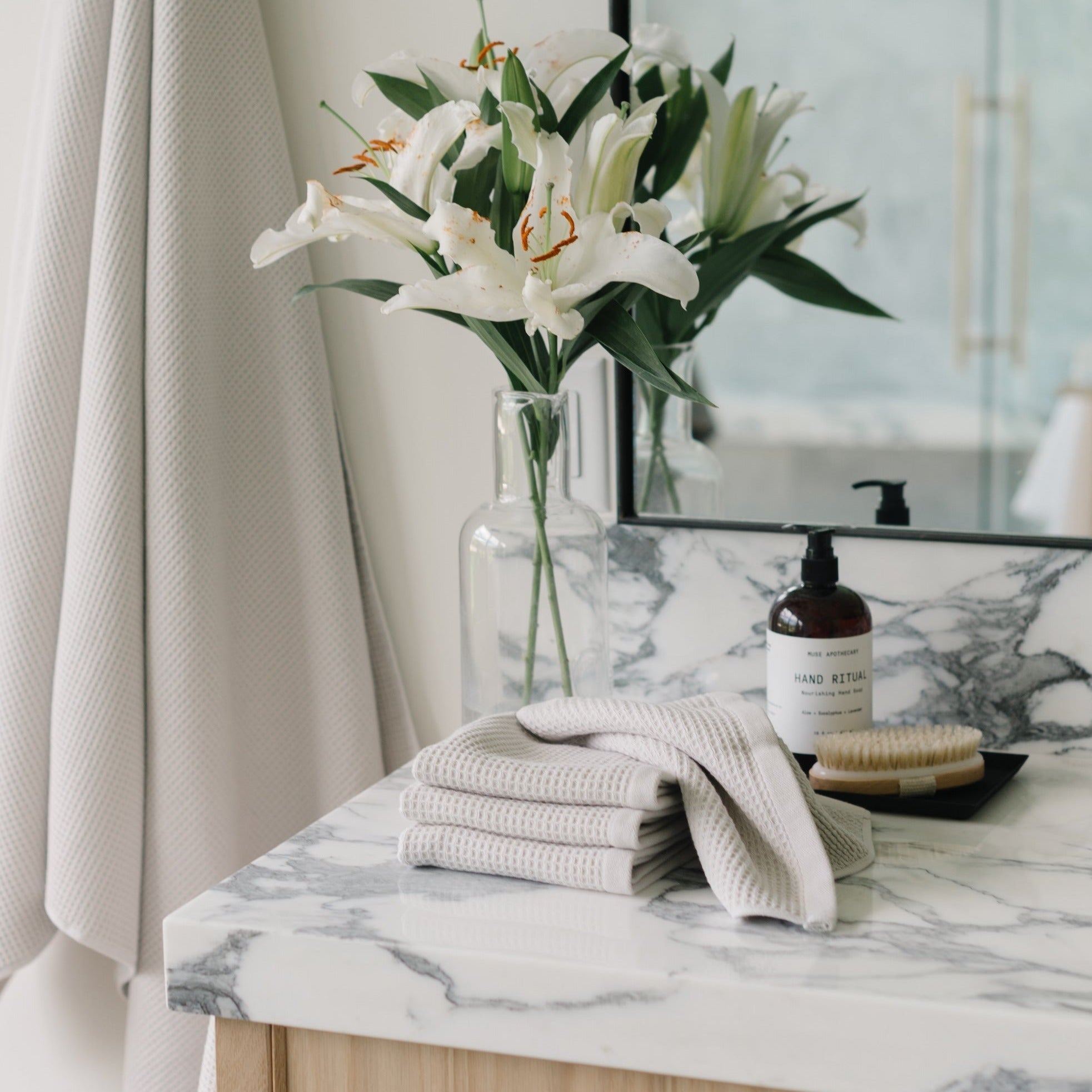 Waffle Bath Towels by Cozy Earth at Shirley Shoppe