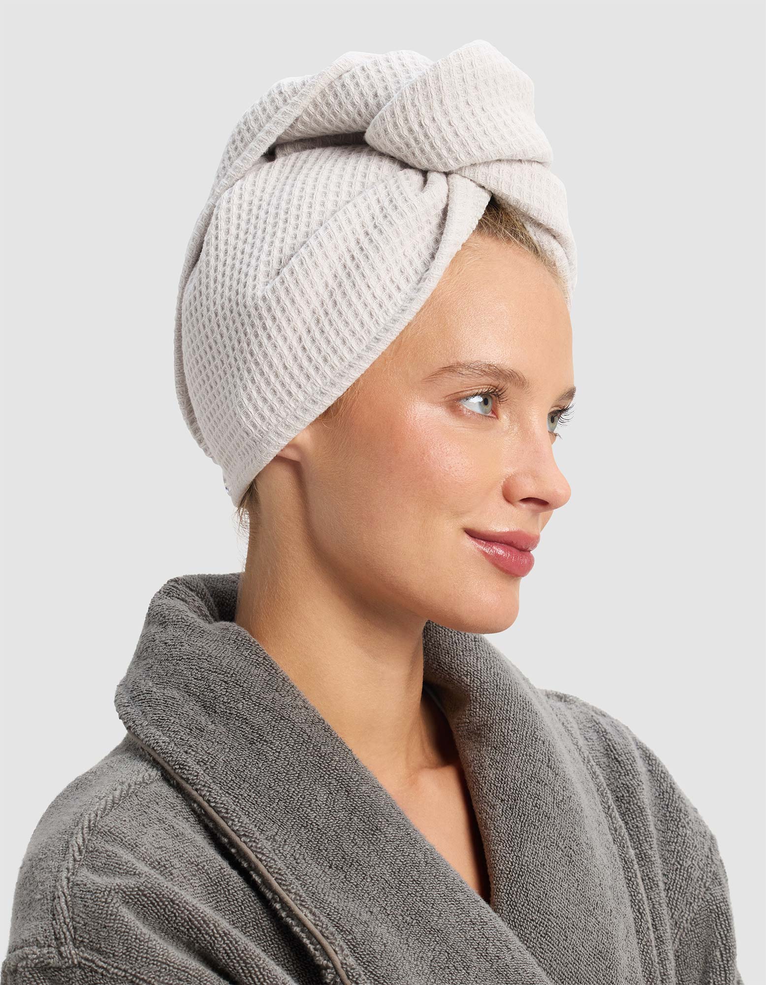 Waffle Hair Towel by Cozy Earth at Shirley Shoppe