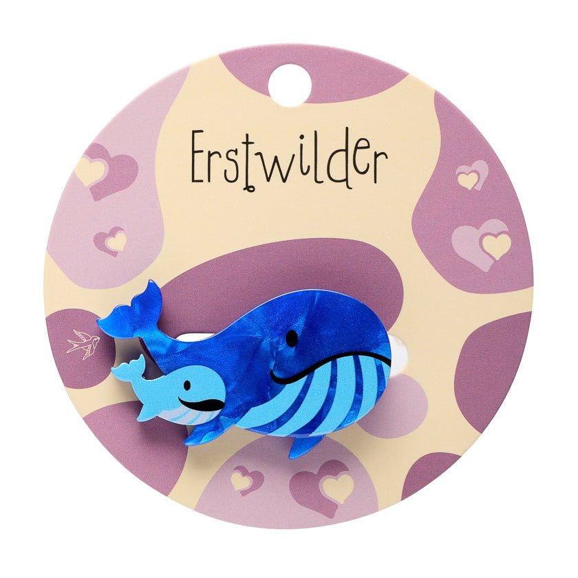 Whales Simplified Mini Brooch by Erstwilder by Quirks! at Shirley Shoppe