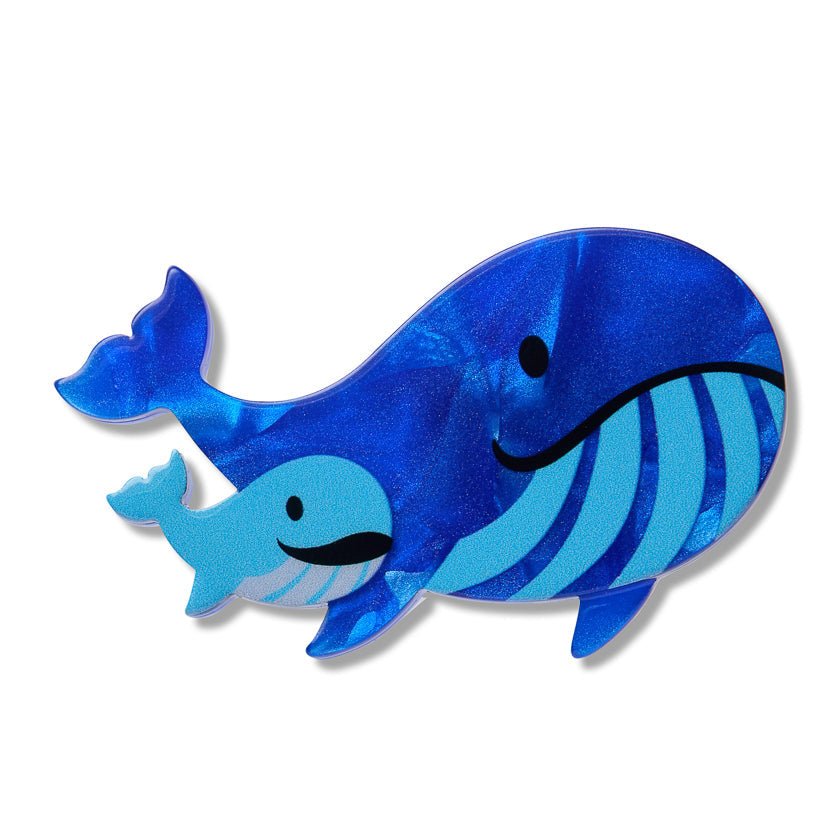 Whales Simplified Mini Brooch by Erstwilder by Quirks! at Shirley Shoppe