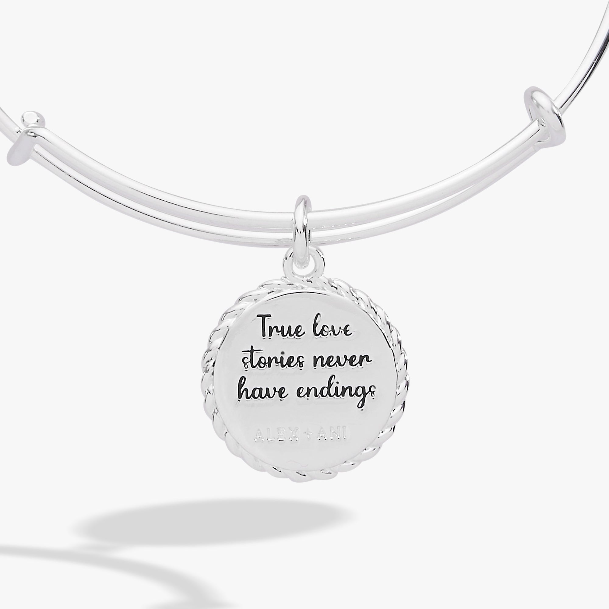 Wife 'True Love Stories Never Have Endings' Charm Bangle by ALEX AND ANI at Shirley Shoppe
