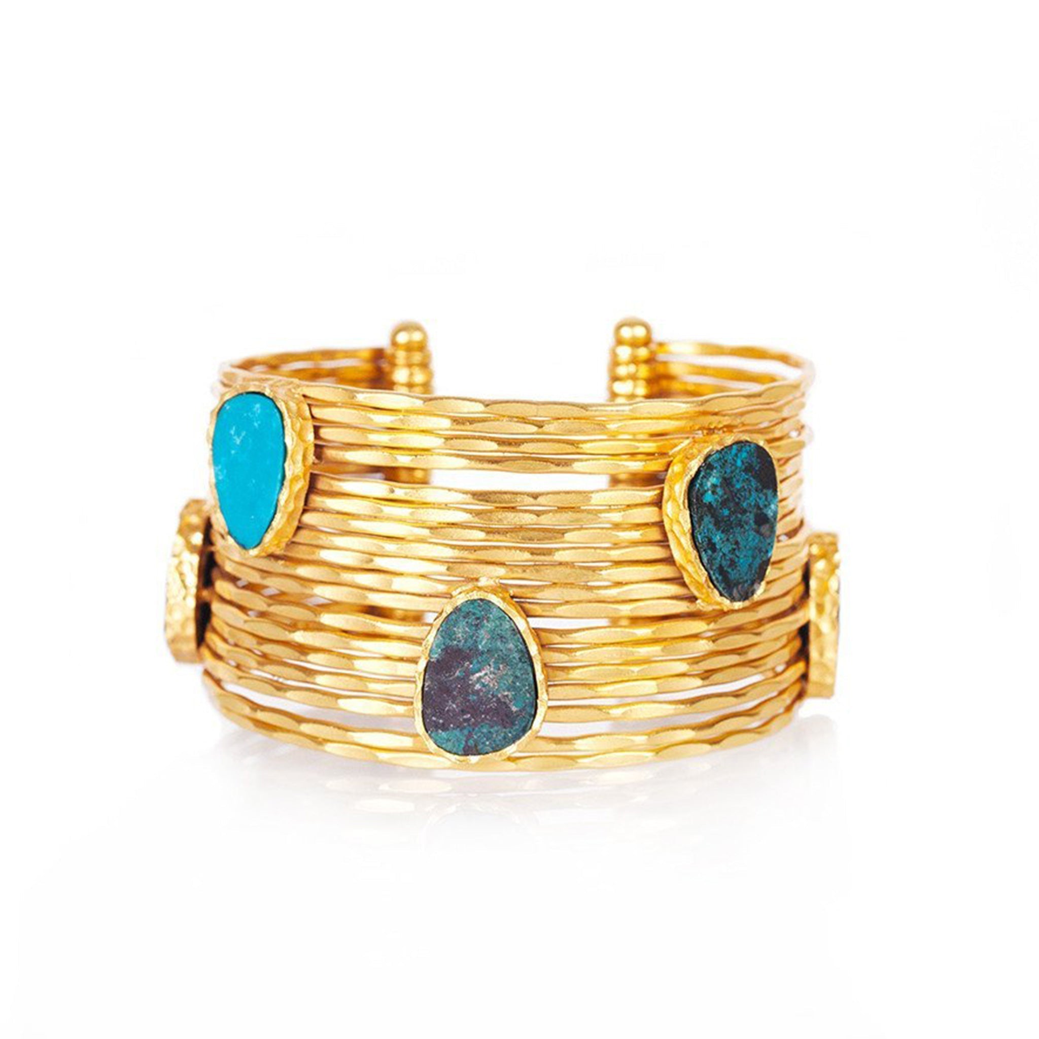 Wire Stackable Cuff - Turquoise by Christina Greene at Shirley Shoppe