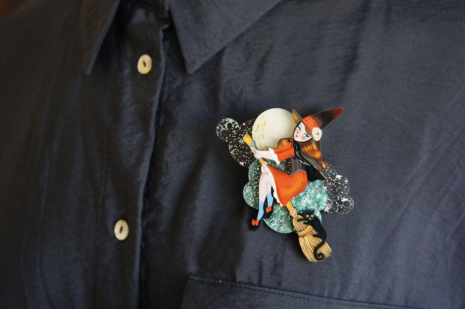 Witch Convertible Necklace - Brooch by Laliblue by Quirks! at Shirley Shoppe