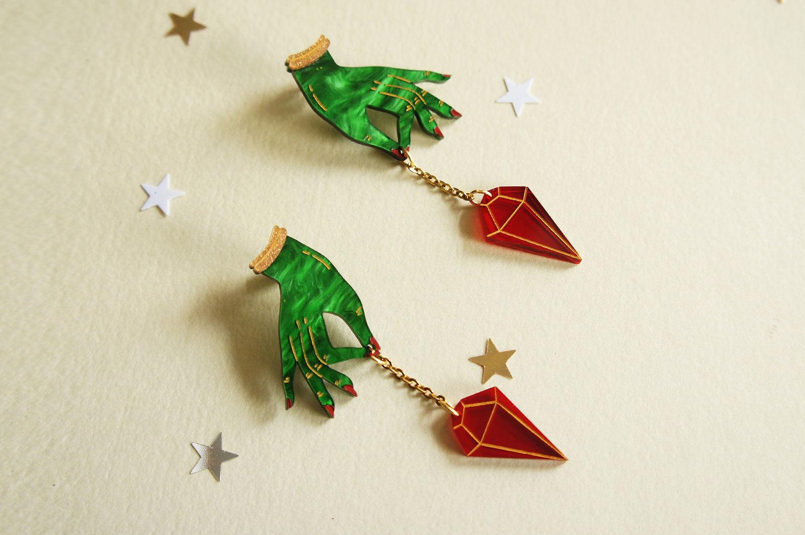 Witch Pendulum Halloween Earrings by Laliblue by Quirks! at Shirley Shoppe