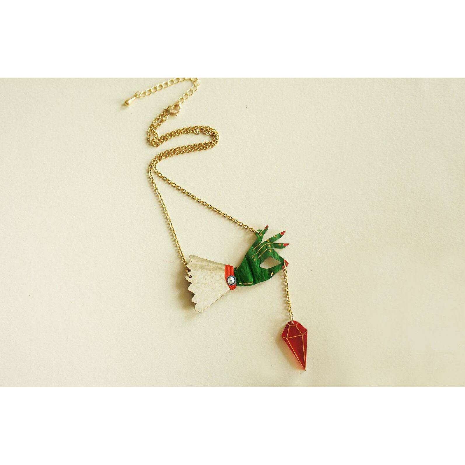 Witch Pendulum Halloween Necklace by Laliblue