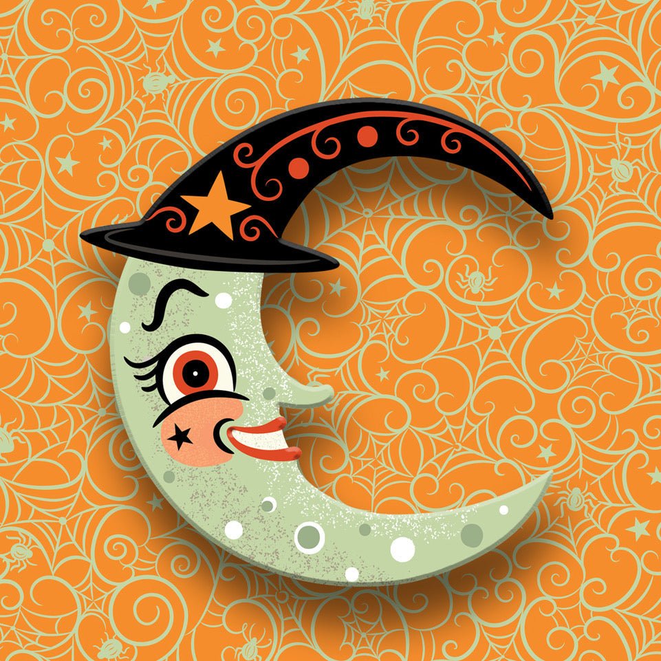 Witchy Crescent Moonhilda Brooch by Johanna Parker x Lipstick & Chrome by Quirks! at Shirley Shoppe