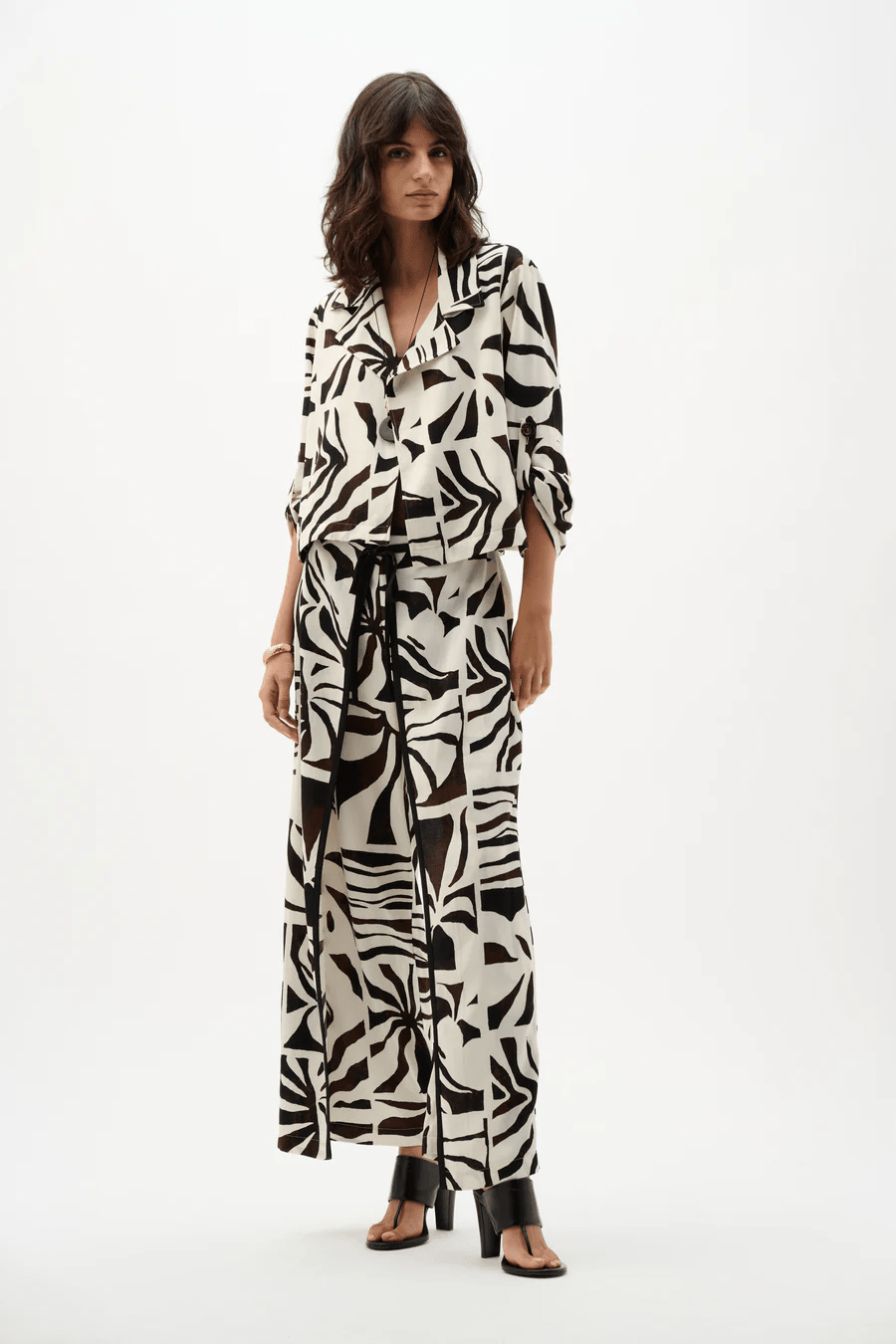 Woven Gauze Tropical Print Boxy Blazer by Joseph Ribkoff at Shirley Shoppe