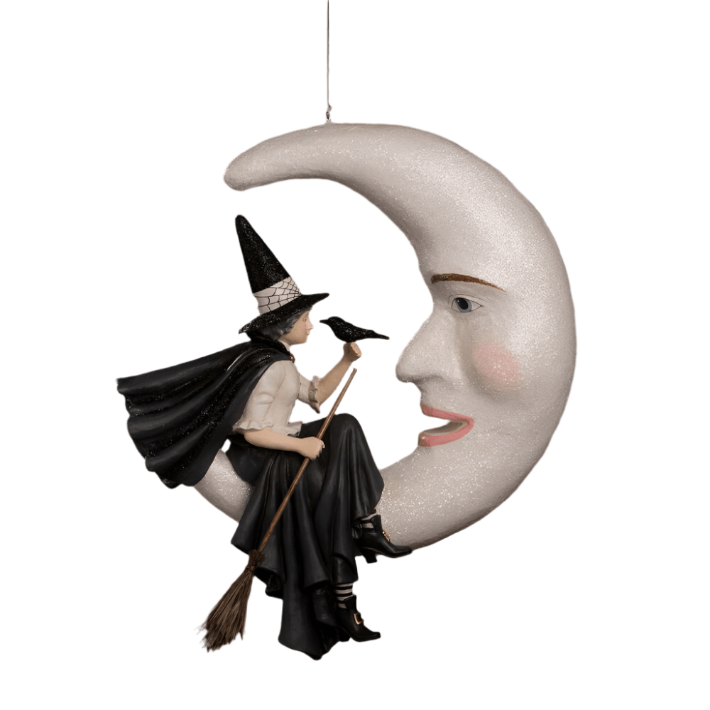 XL Hanging Bewitching Moon Witch by Bethany Lowe Designs by Quirks! at Shirley Shoppe