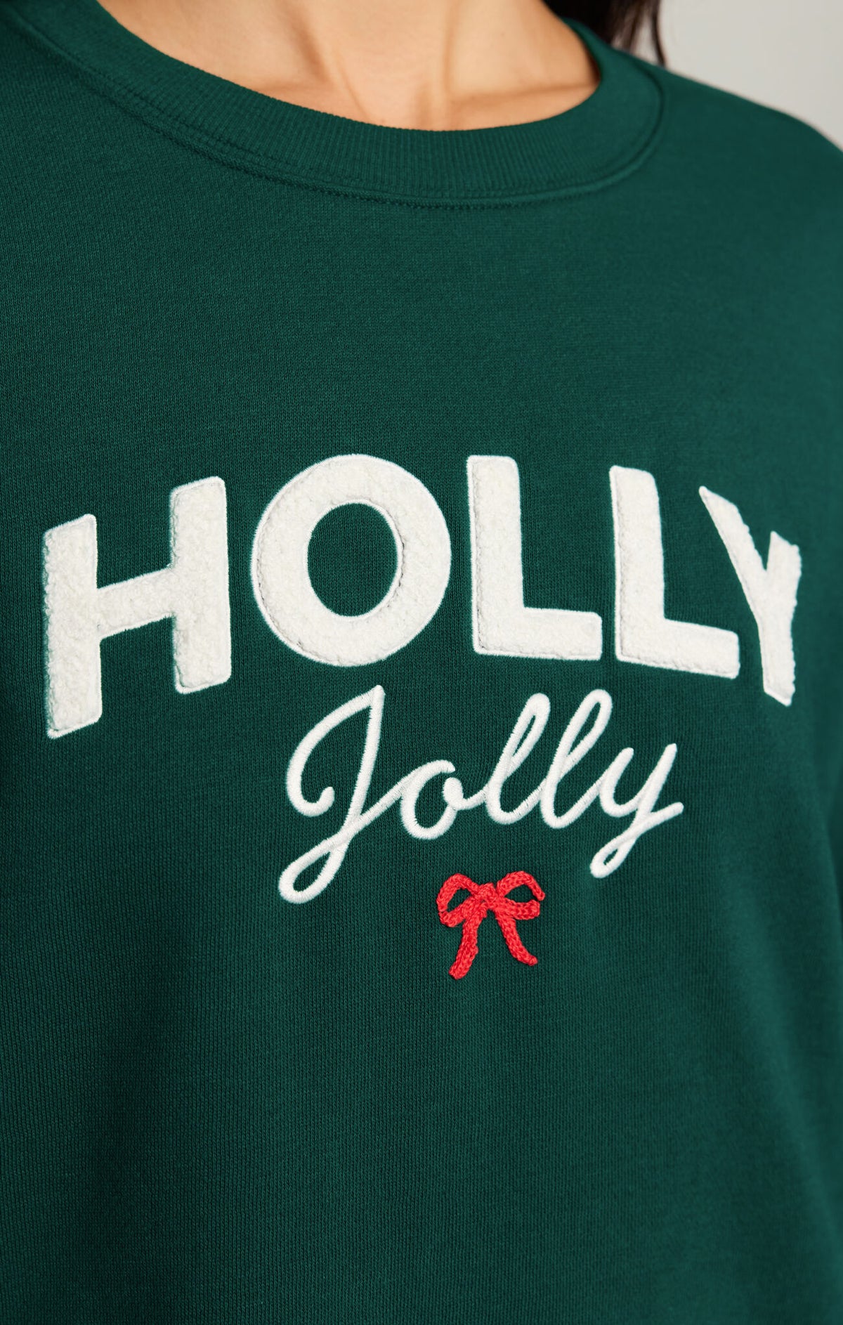 Holly Jolly Sweatshirt in Velvet Green