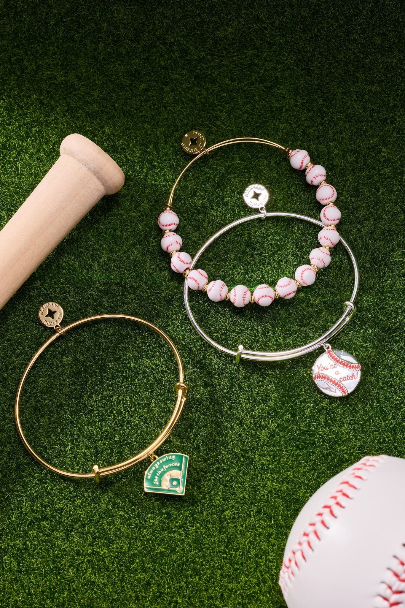 "You're A Catch" Baseball Charm Bangle by ALEX AND ANI at Shirley Shoppe