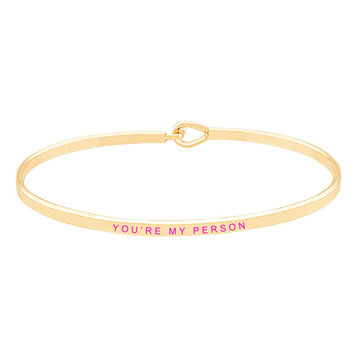 You're My Person Brass Thin Metal Hook Bracelet