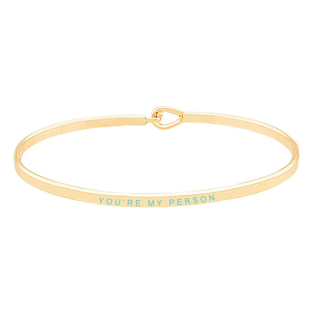 You're My Person Brass Thin Metal Hook Bracelet