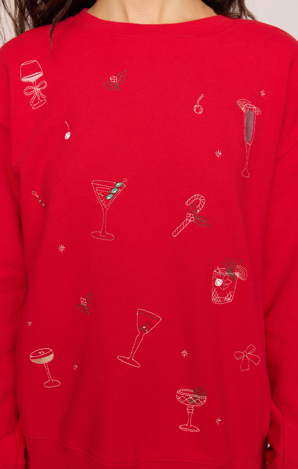 Holiday Cheer Sweatshirt in Ruby Red