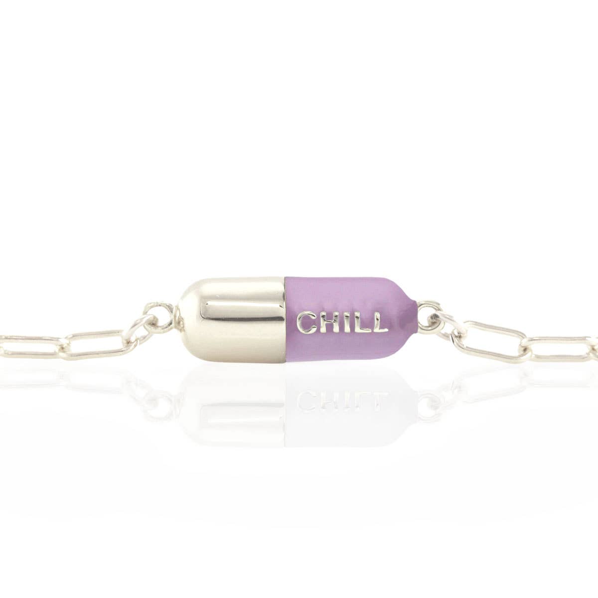 Kris Nations - Chill Pill Charm Bracelet 18K Gold Vermeil | Sterling Silver Charm Gold Filled | Sterling Silver Drawn Cable Chain Multiple Colors Lobster Clasp Nickel Free Ships from CA