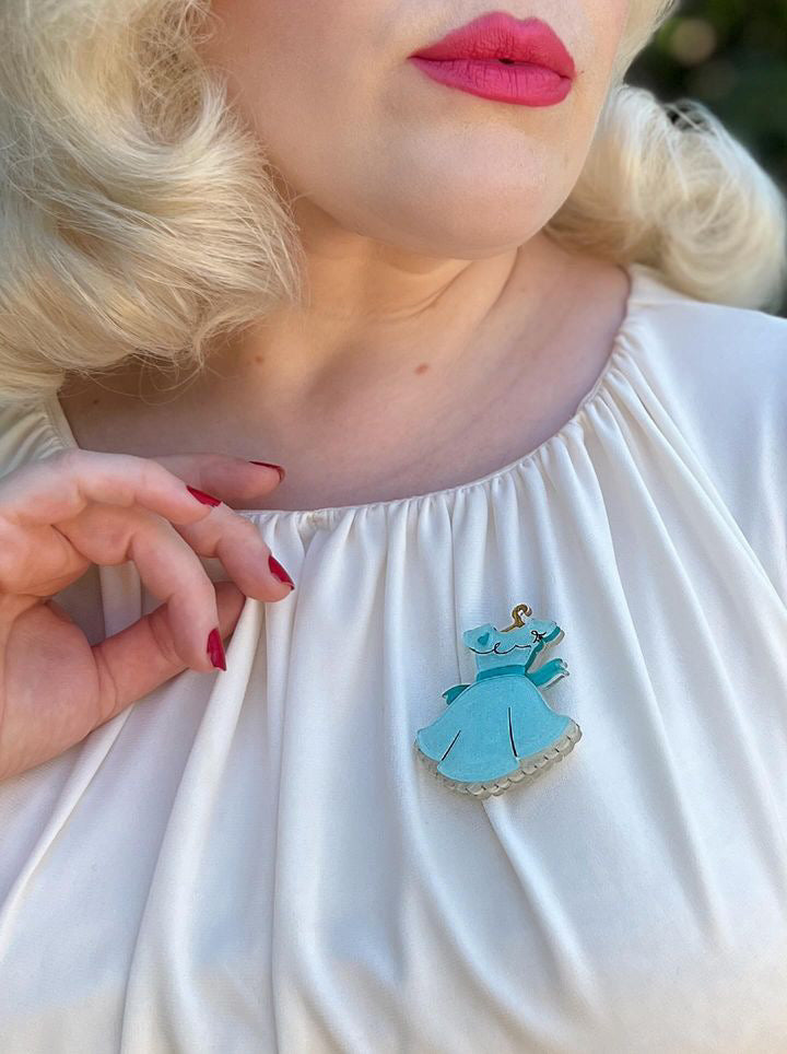 Closet Couture Brooch by Asia Ellington x Lipstick & Chrome — Vintage Wardrobe Acrylic Pin