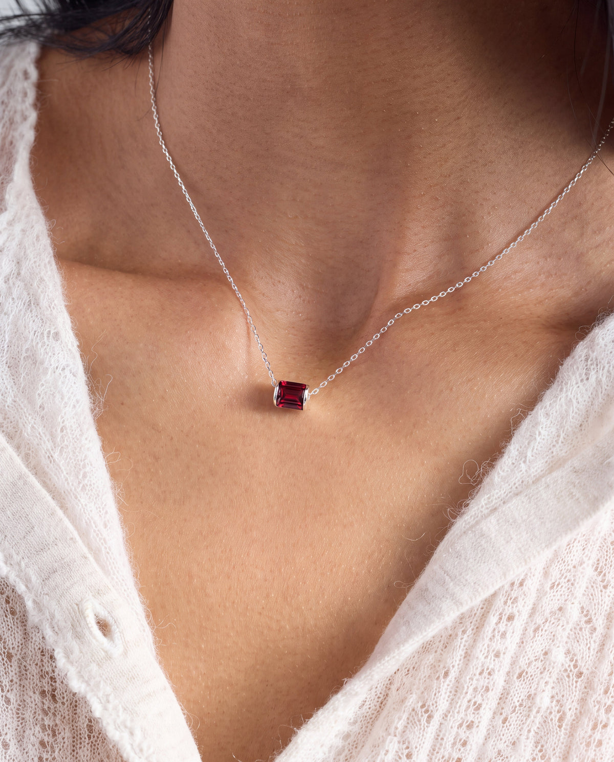 January Birthstone Precious Pendant Necklace