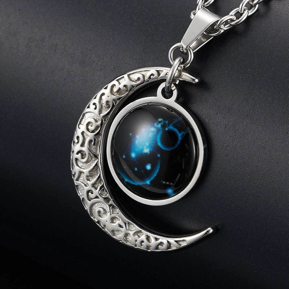 Starry Sky Noctilucent Wear Star Moon Sweater Pendant