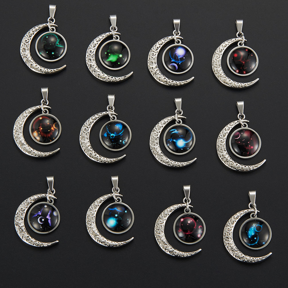 Starry Sky Noctilucent Wear Star Moon Sweater Pendant