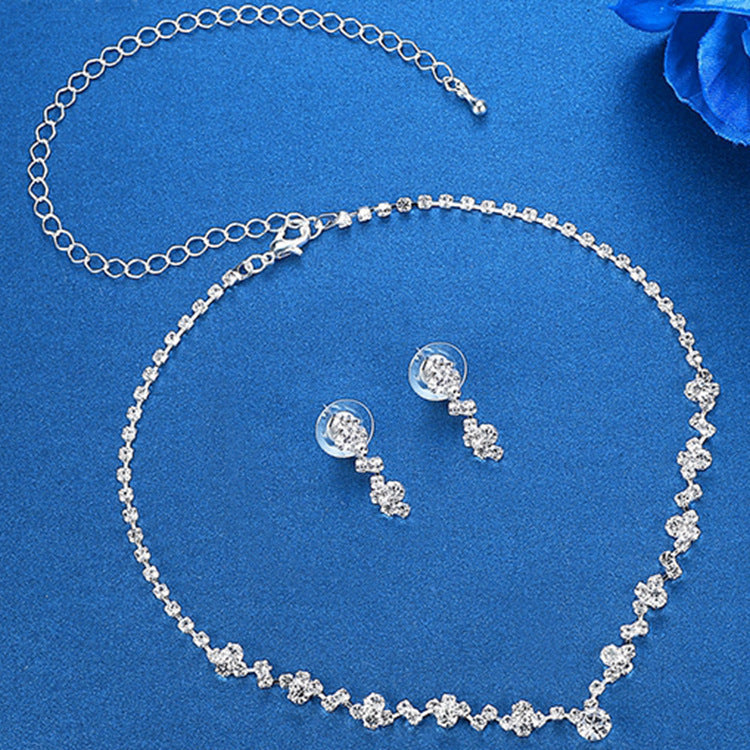 Fashion Elegant Rhinestone Suit Bride Female Jewelry Set
