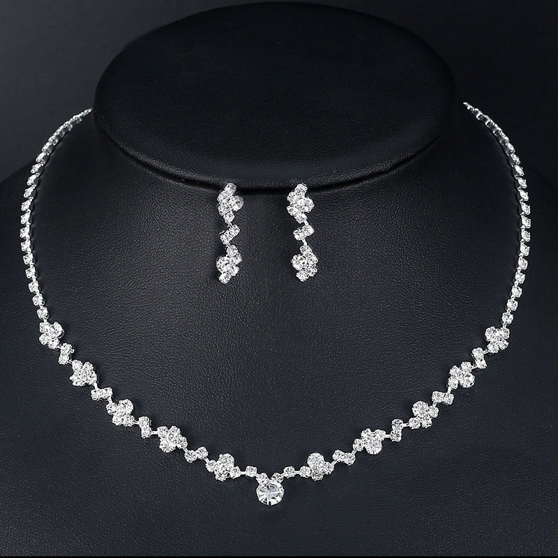 Fashion Elegant Rhinestone Suit Bride Female Jewelry Set